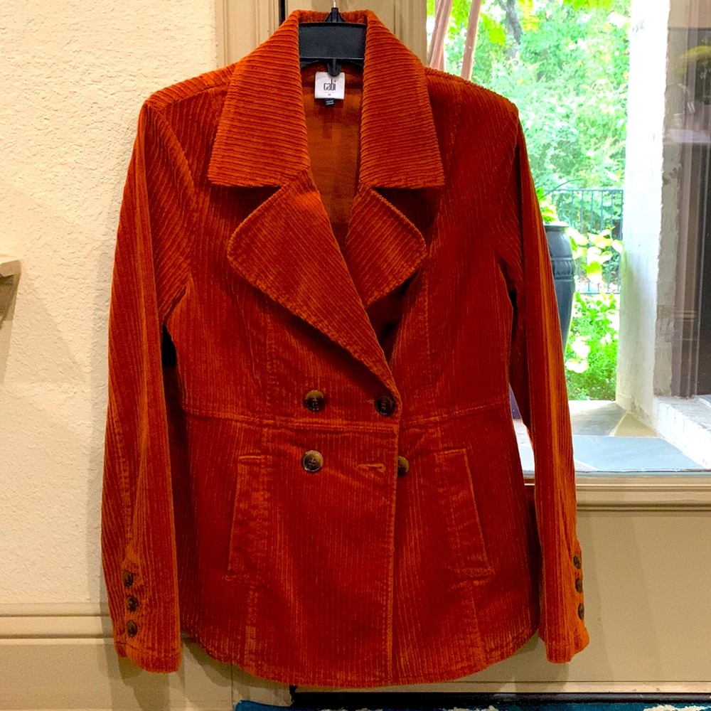 Medium, Orange corduroy Cabi blazer